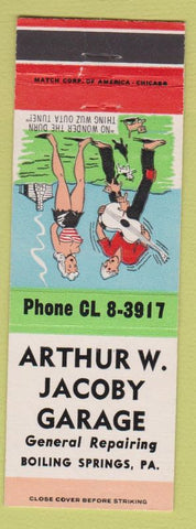 Matchbook Cover - Arthur Jacoby Garage Boiling Springs PA hillbilly