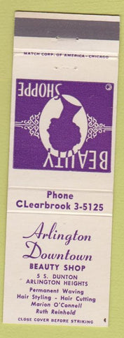 Matchbook Cover - Arlington downtown Beauty Shop Arlington Heights IL girlie