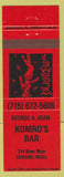Matchbook Cover - Komro's Bar Durand WI girlie'