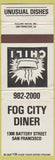 Matchbook Cover - Fog City Diner San Francisco CA