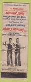 Matchbook Cover - Hotel Sheraton Lounge NYC girlie WEAR