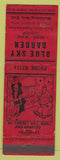 Matchbook Cover - Blue Sky Garden Youngstown? OH girlie WWII military cartoon