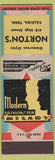 Matchbook Cover - Norton's Beauty Salon girlie Valdina TN SAMPLE'