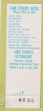 Matchbook Cover - Park Terrace Motel Restaurant Fulton KY girlie