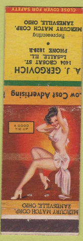Matchbook Cover - AJ Gergovich LaSalle IL Mercury Match pinup