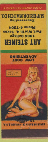 Matchbook Cover - Art Steiner Superior Match Fort Worth TX pinup