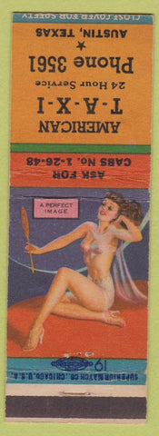 Matchbook Cover - American Taxi Cab Austin TX pinup