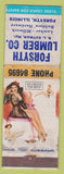 Matchbook Cover - Forsyth Lumber Forsyth IL WORN pinup
