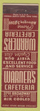Matchbook Cover - Warner's Cafeteria NYC Fedreal'