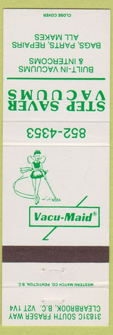 Matchbook Cover - Step Saver Vacuums Clearbrook BC girlie