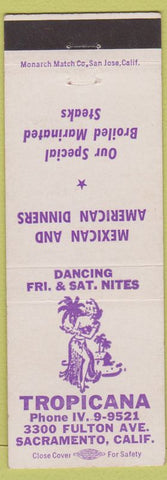 Matchbook Cover - Tropicana Sacramento CA Mexican food hula girlie tiki?