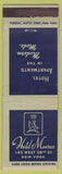 Matchbook Cover - Hotel Maurice NYC Federal WEAR