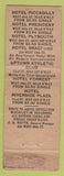 Matchbook Cover - Dreier Hotels NYC Federal LONG