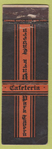 Matchbook Cover - Park Tavern Cafeteria NYC FEDERAL LONG