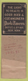 Matchbook Cover - Park Tavern Cafeteria NYC FEDERAL LONG