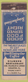 Matchbook Cover - Diamond Restaurant Scranton PA FEDERAL LONG