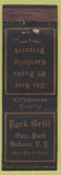 Matchbook Cover - Park Grill Hudson NY FEDERAL LONG WEAR