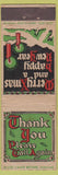Matchbook Cover - Christmas Thank You Please Call Again FEDERAL LONG