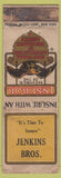 Matchbook Cover - Jenkins Bros Insurance FEDERAL LONG WORN