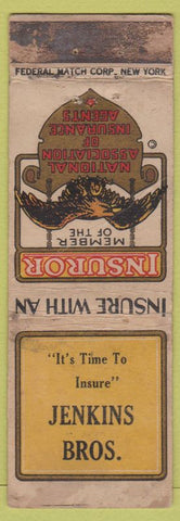 Matchbook Cover - Jenkins Bros Insurance FEDERAL LONG WORN