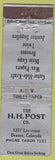 Matchbook Cover - HH Post Co Denver CO Store FEDERAL LONG WORN