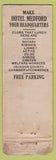 Matchbook Cover - Hotel Medford OR FEDERAL LONG WORN