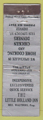 Matchbook Cover - Little Holland Inn Denver CO FEDERAL LONG WORN