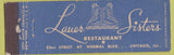 Matchbook Cover - Lauer Sisters Restaurant Chicago IL girlie Midget