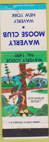 Matchbook Cover - Waverly Moose Club NY WEAR Hillbilly