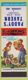 Matchbook Cover - Paddy's Tavern Ligonier IN Hillbilly