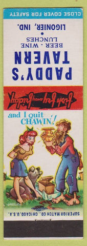 Matchbook Cover - Paddy's Tavern Ligonier IN Hillbilly