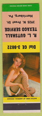 Matchbook Cover - RL Gutshall Texaco oil gas Harrisburg PA Pinup