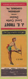 Matchbook Cover - JE Trout Codorus PA WORN Pinup