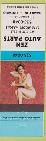 Matchbook Cover - Zen Auto Parts Hamilton ON Pinup