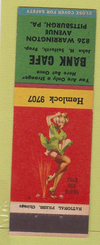 Matchbook Cover - Bank Cafe Pittsburgh PA Pinup