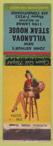 Matchbook Cover - Villanova Steak House WORN Pinup