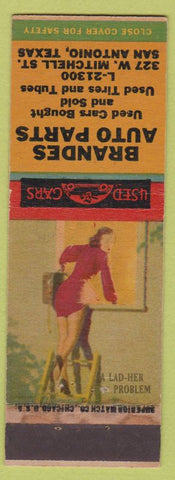 Matchbook Cover - Brandes Auto Parts San Antonio TX Pinup