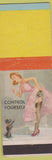 Matchbook Cover - Control Yourself Pinup BLANK