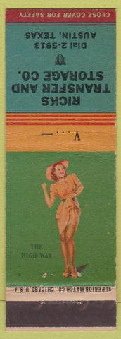 Matchbook Cover - Ricks Transfer Storage Austin TX Pinup