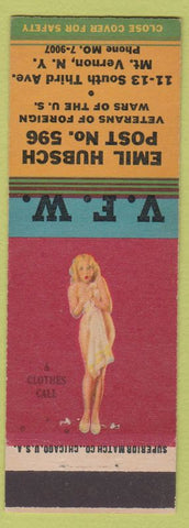 Matchbook Cover - VFW Emil Hubsch Mount Vernon NY Pinup