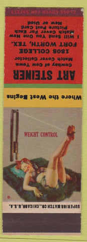 Matchbook Cover - Art Steiner Match Collector Fort Worth TX Pinup
