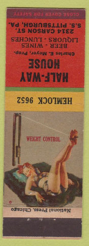 Matchbook Cover - Half Way House Pittsburg PA Pinup