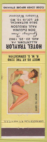 Matchbook Cover - RMS 1962 Hotel Traylor Allentown PA Pinup