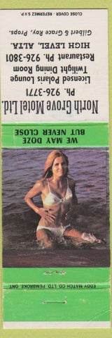 Matchbook Cover - North Grove Motel High Level AB Pinup