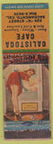 Matchbook Cover - Calistoga Cafe Sacramento CA WORN Pinup