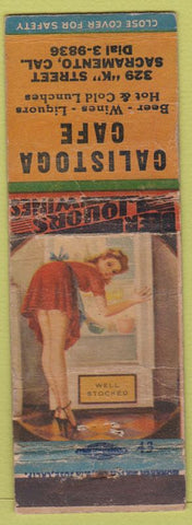 Matchbook Cover - Calistoga Cafe Sacramento CA WORN Pinup