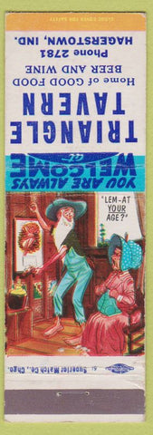 Matchbook Cover - Traingle Tavern Hagerstown IN Hillbilly