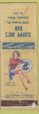 Matchbook Cover - Sloppy Joe's Bar Omaha NE Advance WORN Pinup