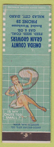 Matchbook Cover - Oneida Grain Malad City ID pinup feed seed coal