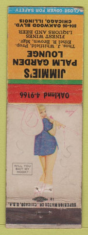 Matchbook Cover - Jimmie's Palm Lounge Chicago IL Pinup